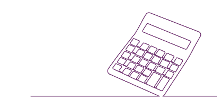 Line art illustration of a calculator